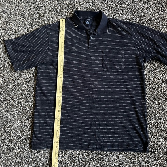 Van Heusen Dark Polo with Subtle White Stripes - Picture 5 of 7